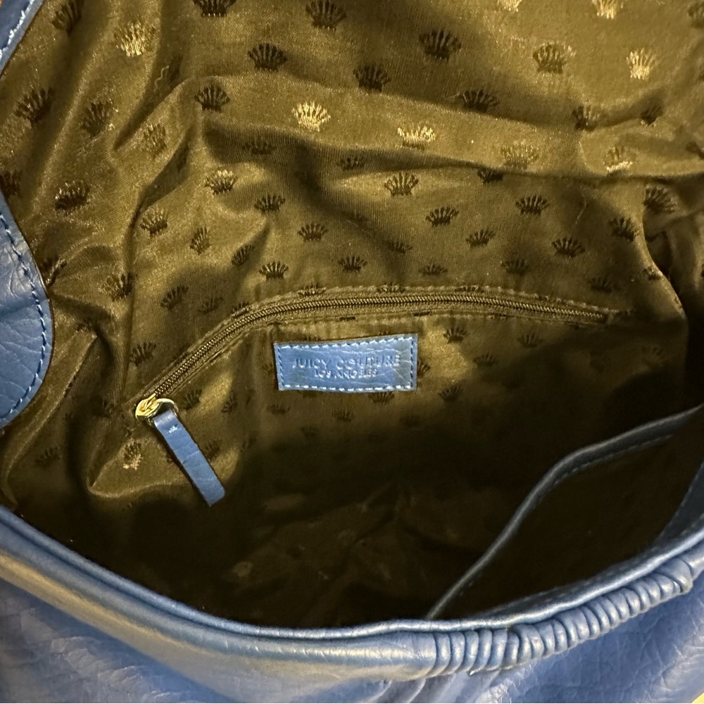 Juicy Couture Cobalt Blue Crossbody - Fold Over Faux Leather Handbag - Picture 5 of 12